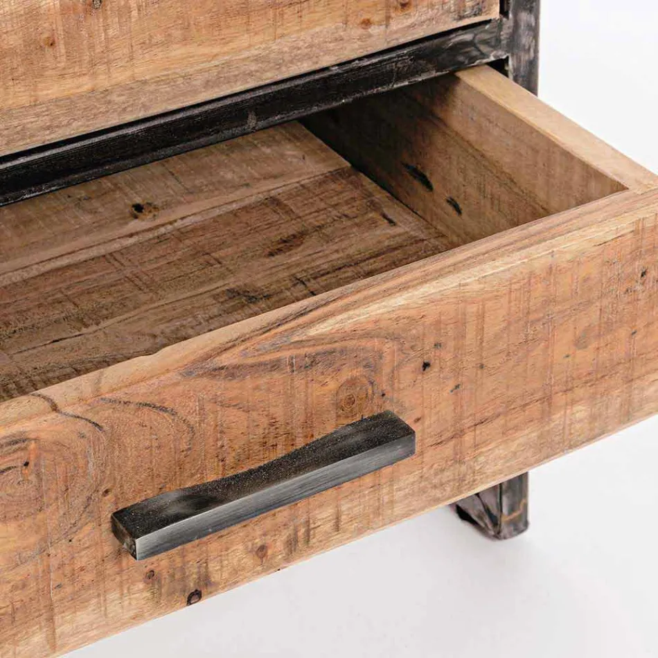 Librería de suelo Homemotion de acero pintado con estantes de madera - Zompo viadurini