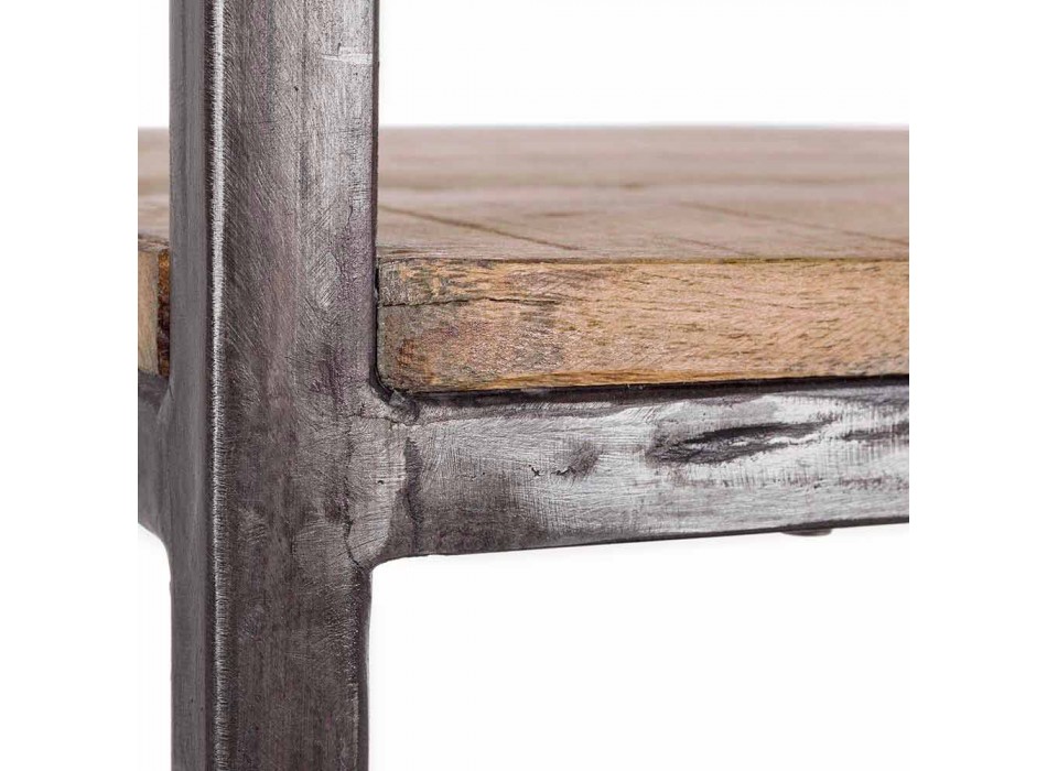 Estantería de suelo de estilo industrial en acero y madera Homemotion - Zompo viadurini