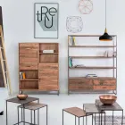 Estantería de suelo de estilo industrial en acero y madera Homemotion - Zompo viadurini