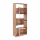 Biblioteca de suelo moderna Homemotion con estructura de madera de acacia - Genza viadurini