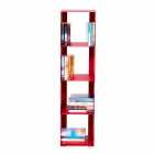 Librería moderna de piso de hierro negro, rojo, blanco o gris Made in Italy - Pls viadurini