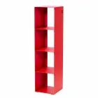 Librería moderna de piso de hierro negro, rojo, blanco o gris Made in Italy - Pls viadurini