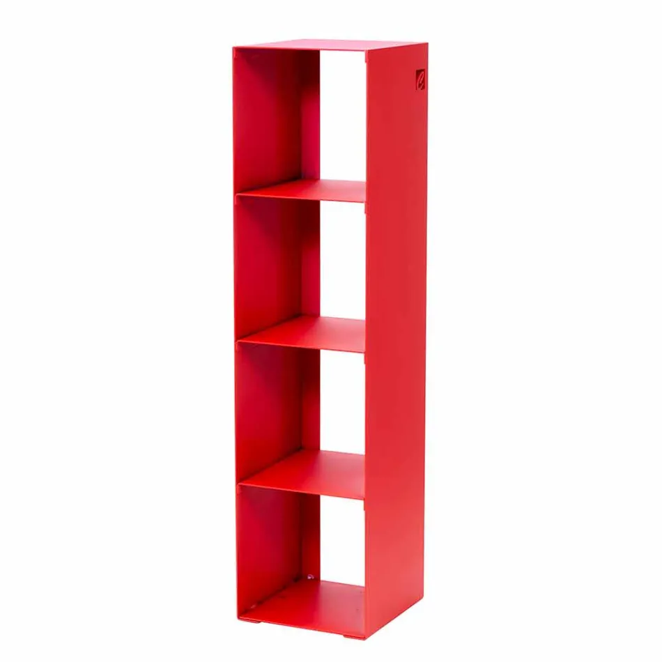 Librería moderna de piso de hierro negro, rojo, blanco o gris Made in Italy - Pls viadurini