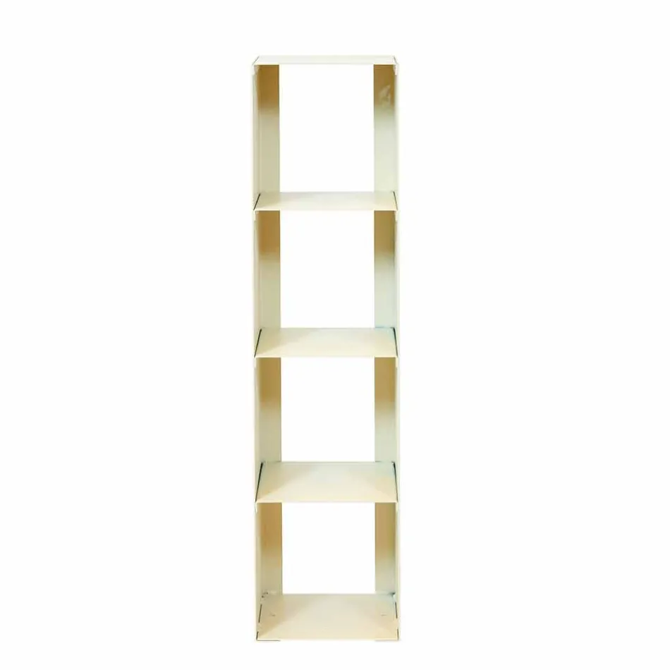 Librería moderna de piso de hierro negro, rojo, blanco o gris Made in Italy - Pls viadurini