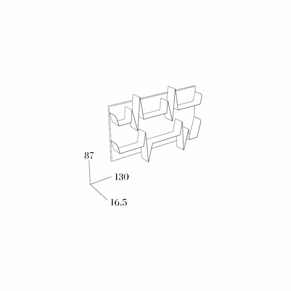 Biblioteca de diseño Battikuore 130x87 (2 estantes) Mabele viadurini