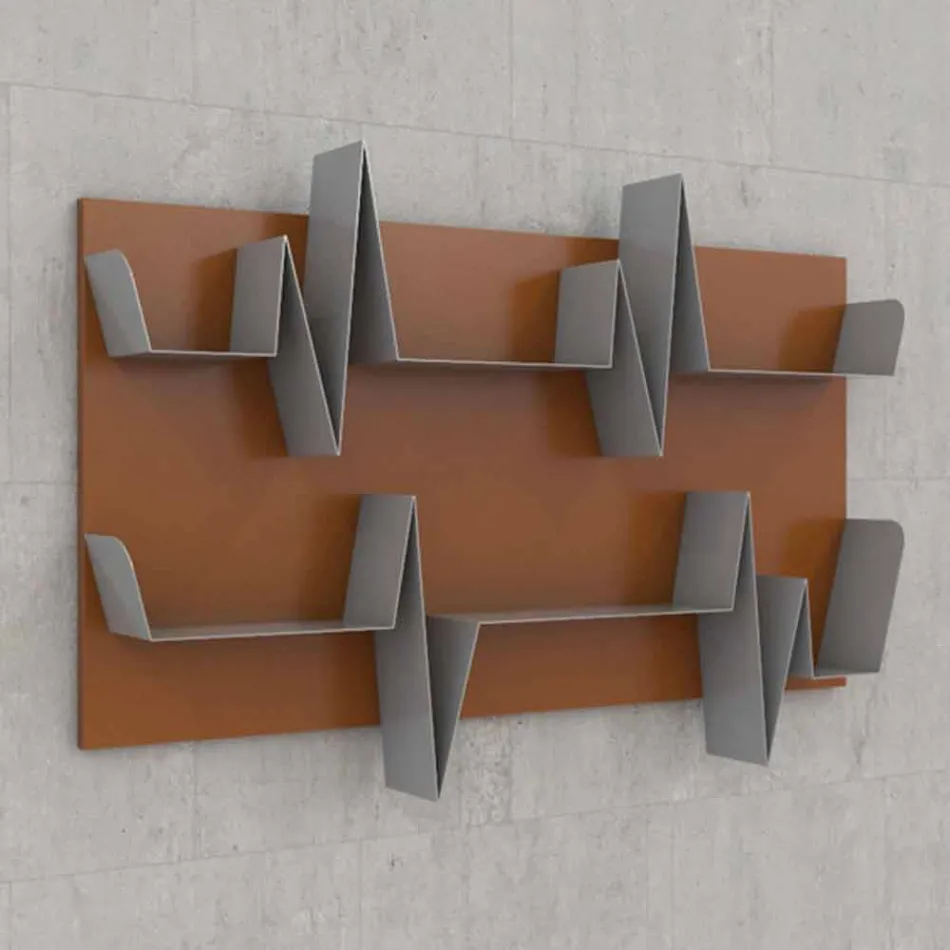 Biblioteca de diseño Battikuore 130x87 (2 estantes) Mabele viadurini