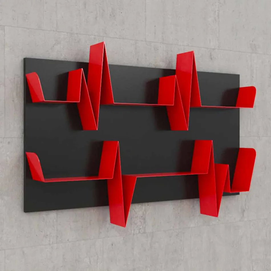 Biblioteca de diseño Battikuore 130x87 (2 estantes) Mabele viadurini