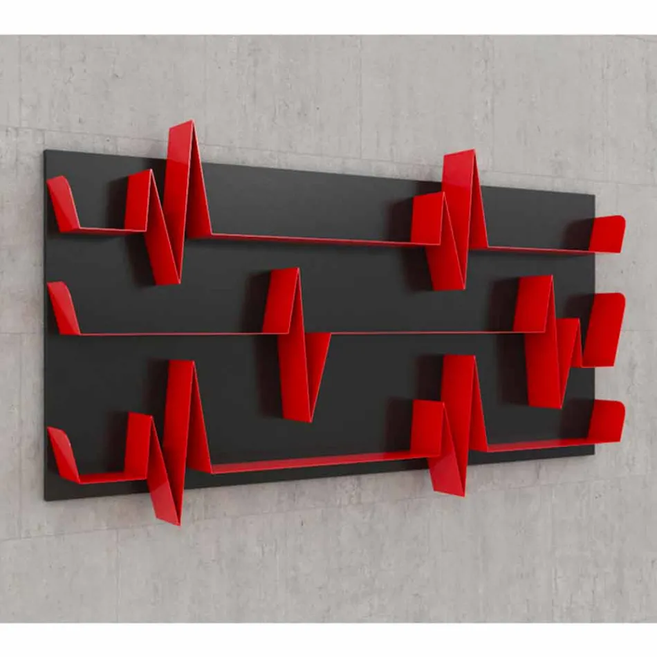 Biblioteca de diseño Battikuore 186x101 (3 estantes) Mabele viadurini