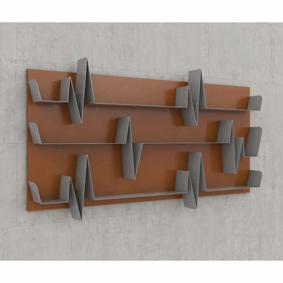 Biblioteca de diseño Battikuore 186x101 (3 estantes) Mabele viadurini