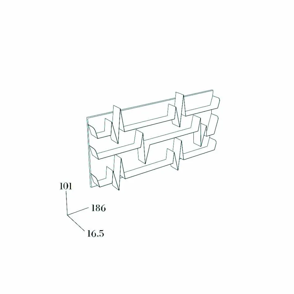 Biblioteca de diseño Battikuore 186x101 (3 estantes) Mabele viadurini