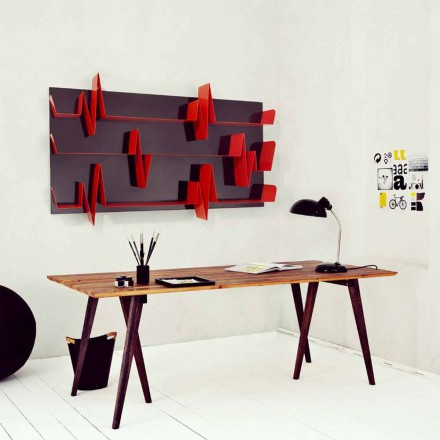 Biblioteca de diseño Battikuore 186x101 (3 estantes) Mabele viadurini