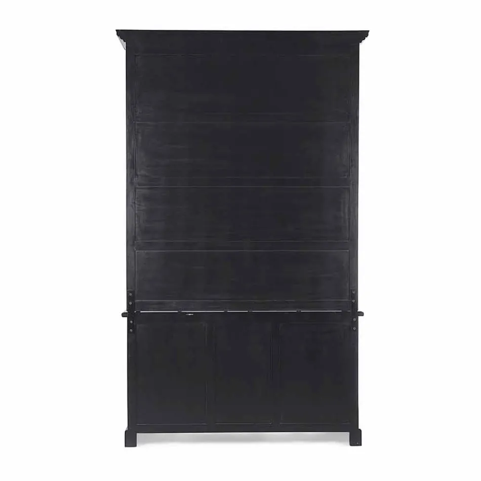 Librería de madera de diseño clásico con escalera decorativa Homemotion - Cedro viadurini