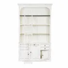 Librería de madera de diseño clásico con escalera decorativa Homemotion - Cedro viadurini