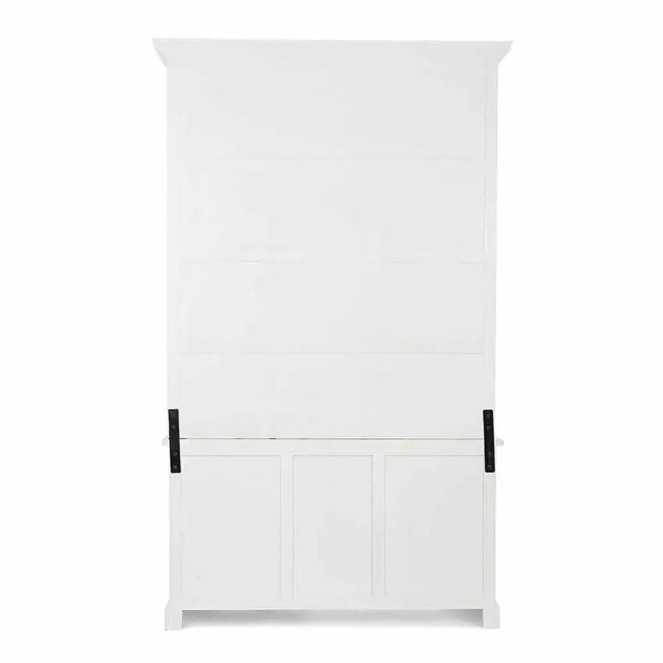 Librería de madera de diseño clásico con escalera decorativa Homemotion - Cedro viadurini