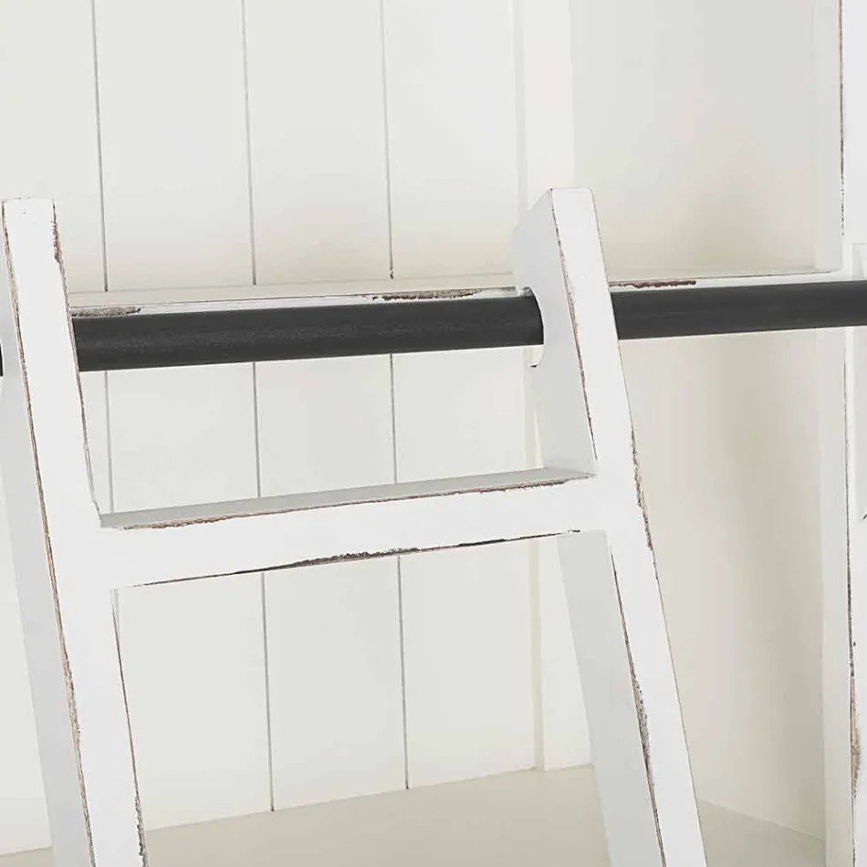 Librería de madera de diseño clásico con escalera decorativa Homemotion - Cedro viadurini