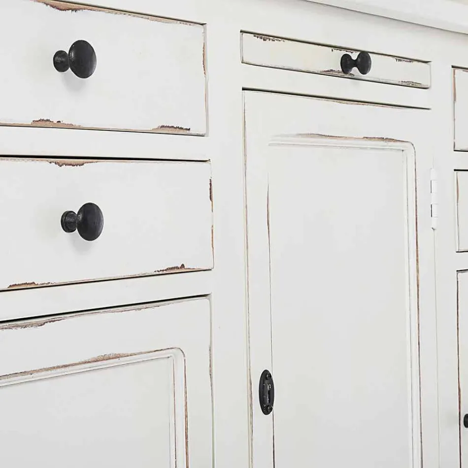 Librería de madera de diseño clásico con escalera decorativa Homemotion - Cedro viadurini