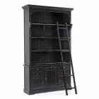 Librería de madera de diseño clásico con escalera decorativa Homemotion - Cedro viadurini