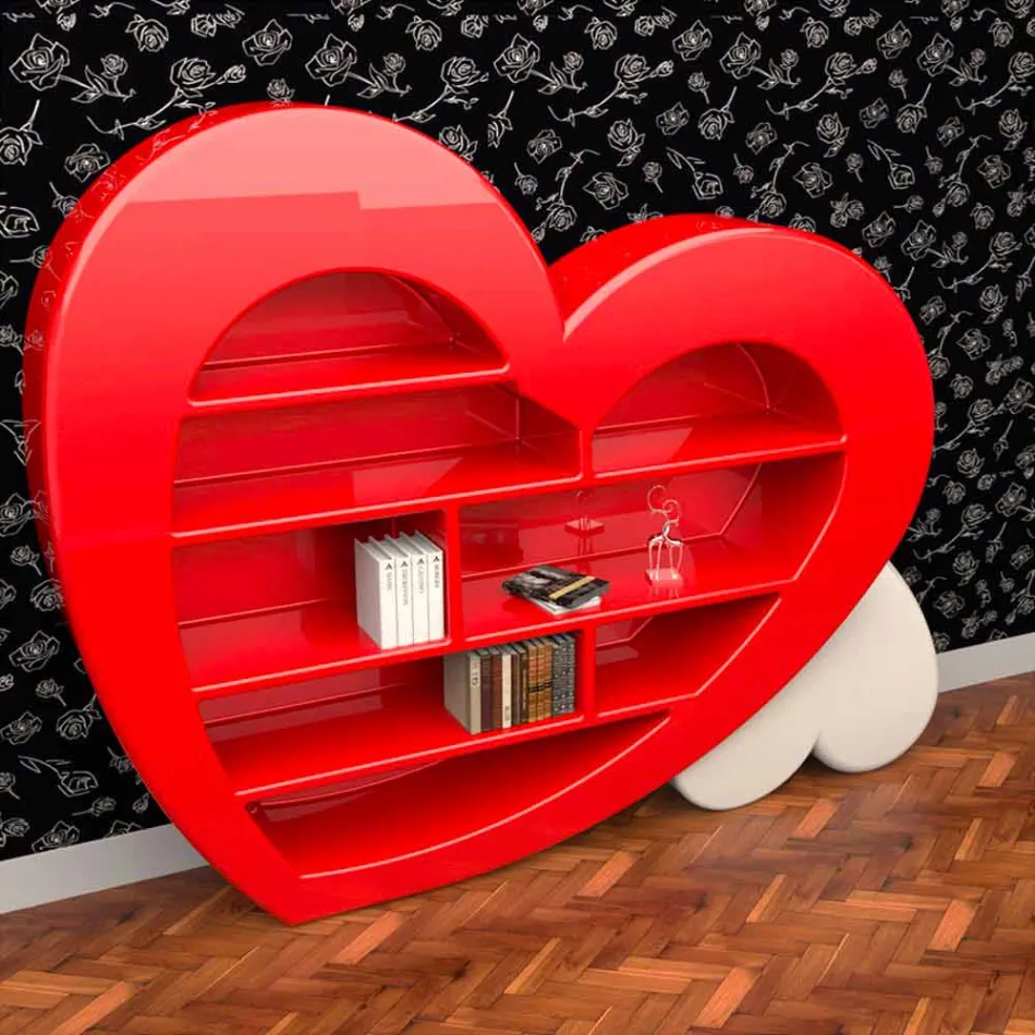 Librería de diseño en Adamantx® Cuore Made in Italy viadurini