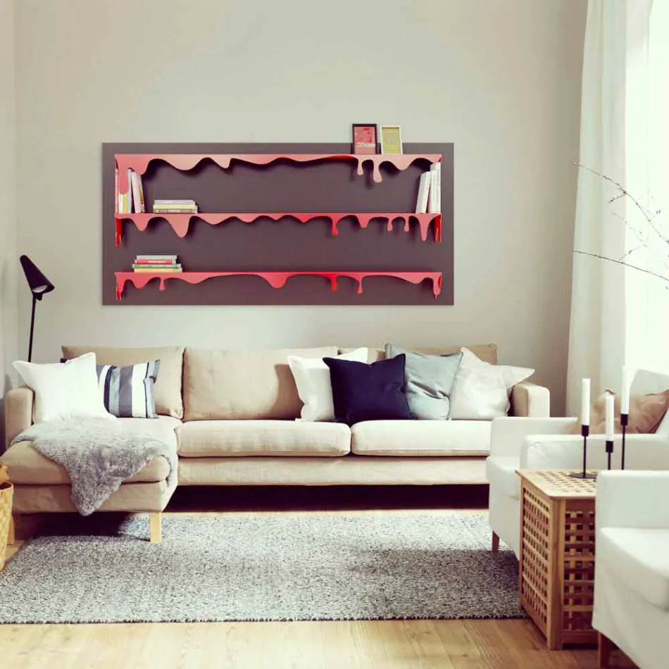 Biblioteca de diseño Kolata 186x86 (3 estantes) Mabele viadurini