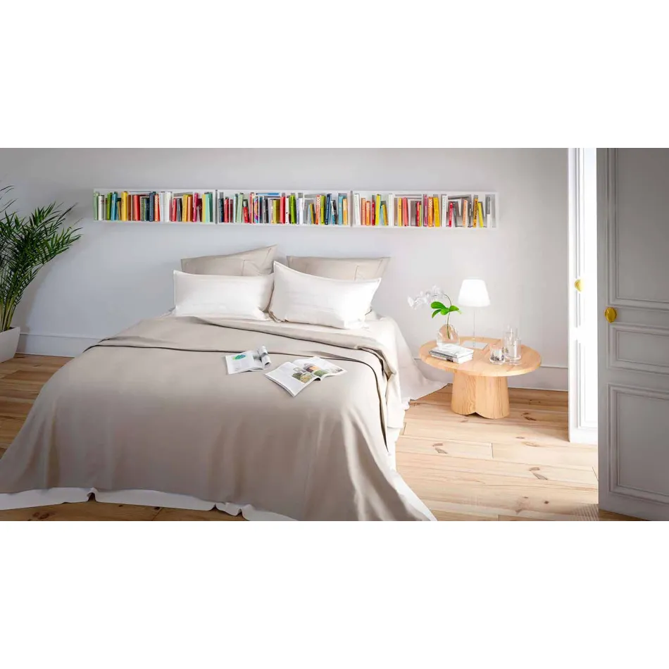 Librería de pared de diseño moderno en metal blanco Made in Italy - Bolivia viadurini