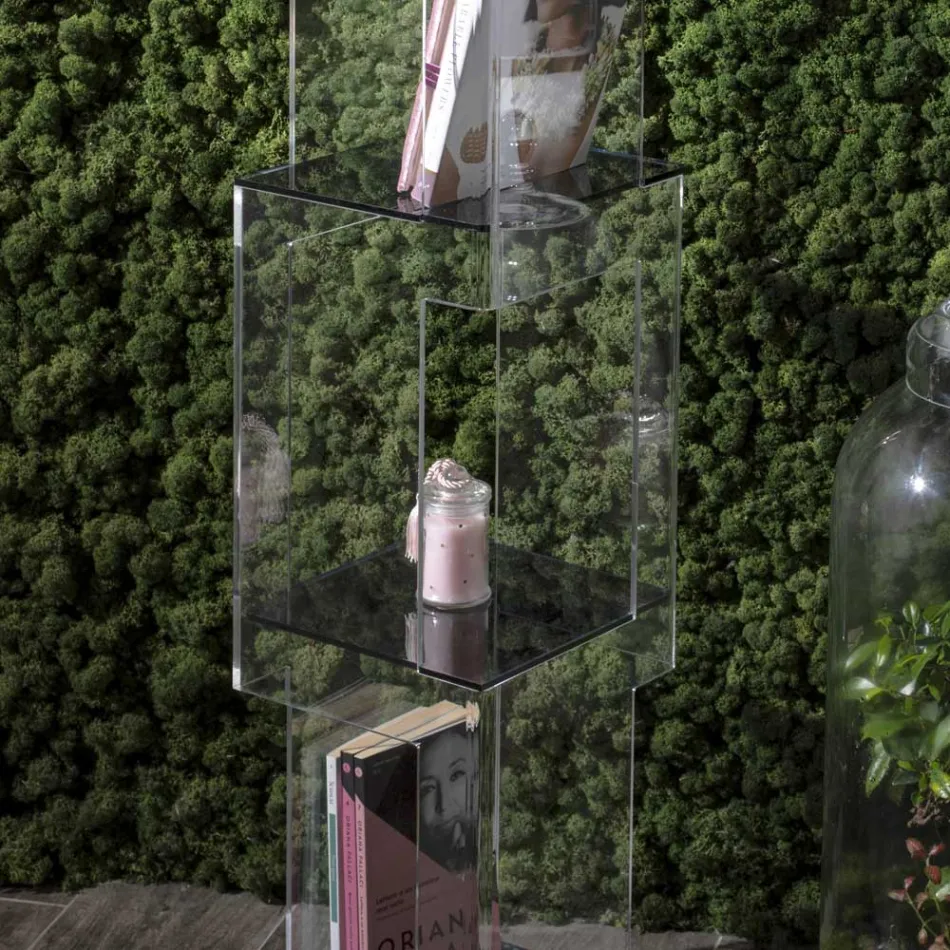 Librería independiente en cristal acrílico transparente o ahumado - Icaria viadurini
