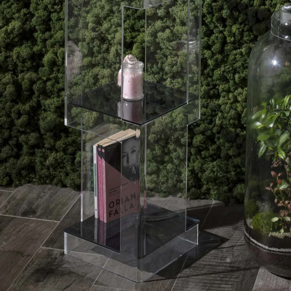 Librería independiente en cristal acrílico transparente o ahumado - Icaria viadurini