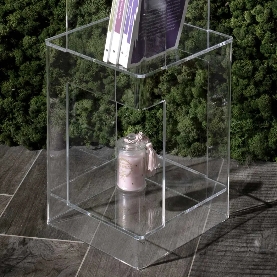 Librería independiente en cristal acrílico transparente o ahumado - Icaria viadurini