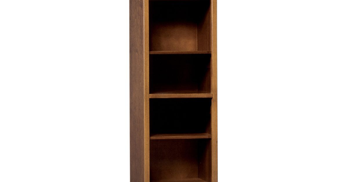 Librería de cerezo patinado con 6 compartimentos abiertos