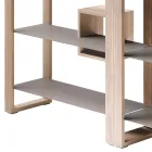 Librería en madera de nogal anudada y 6 estantes Made in Italy - Berta viadurini