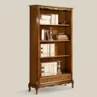 Librería de madera de nogal de estilo clásico con cajón Made in Italy - Ronald viadurini
