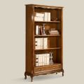 Librería de madera de nogal de estilo clásico con cajón Made in Italy - Ronald