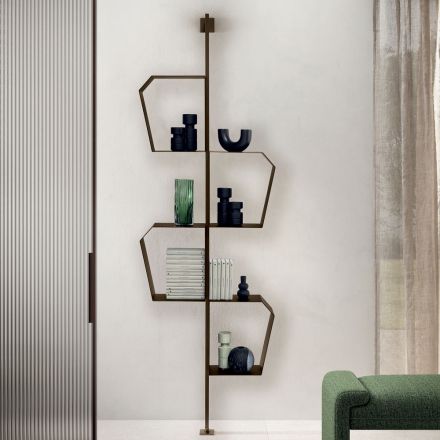 Librería de metal pintado con patas ajustables, fabricada en Italia - Fernanda viadurini