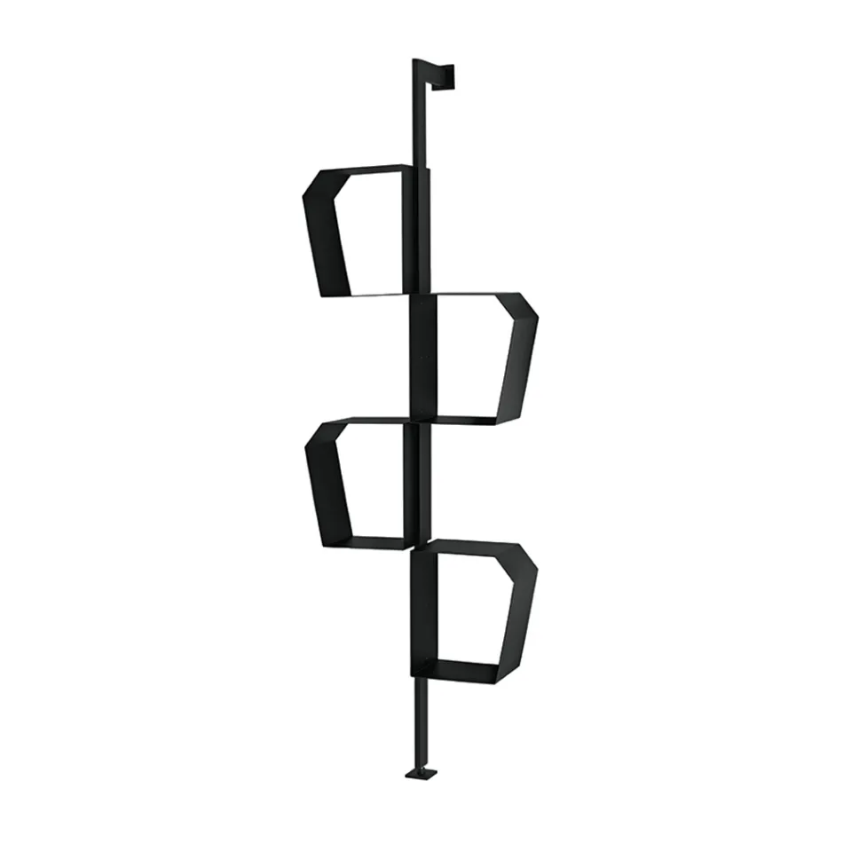 Librería de metal pintado con patas ajustables, fabricada en Italia - Fernanda viadurini