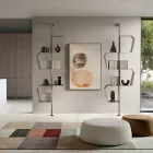 Librería de metal pintado con patas ajustables, fabricada en Italia - Fernanda viadurini