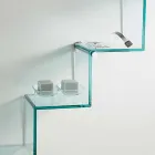 Librería para Objetos en la Pared Diseño Original en Escalera de Vidrio - Volano viadurini