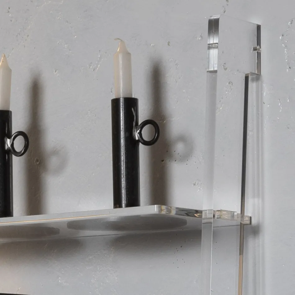 Librería para salón en cristal acrílico transparente 2 tamaños - Parotta viadurini