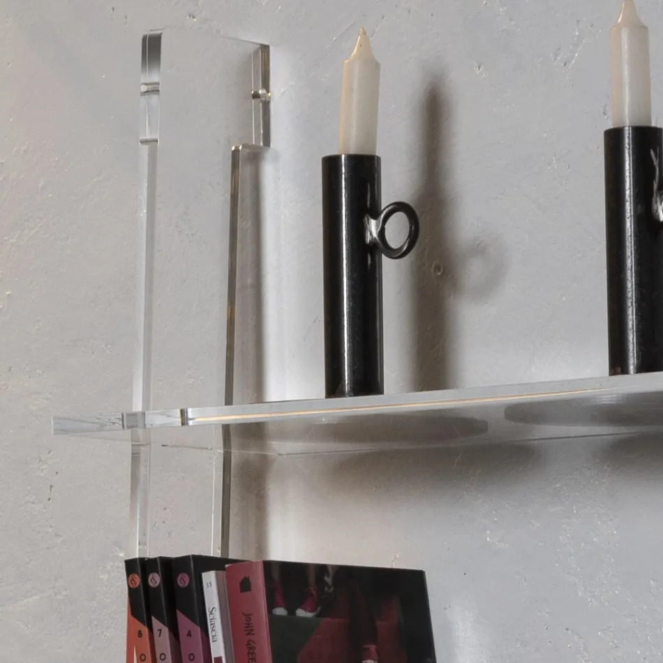 Librería para salón en cristal acrílico transparente 2 tamaños - Parotta viadurini