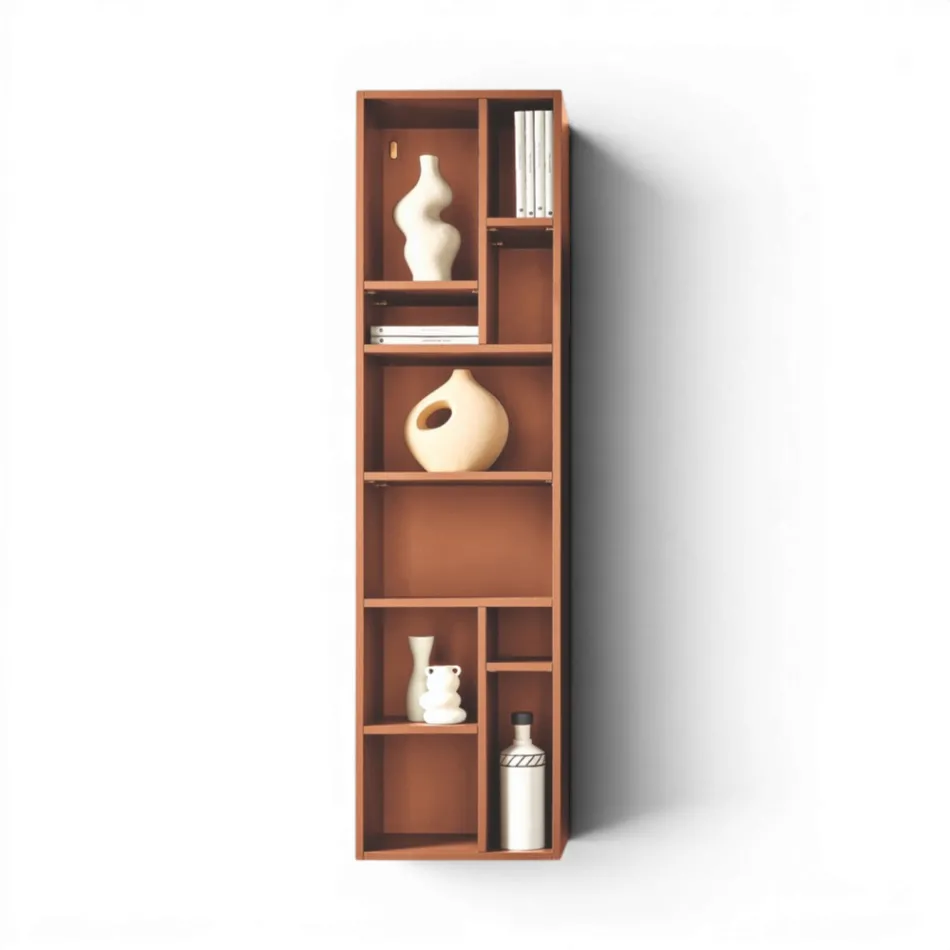Librería vertical en varios acabados, fabricada en Italia - Siviglia viadurini