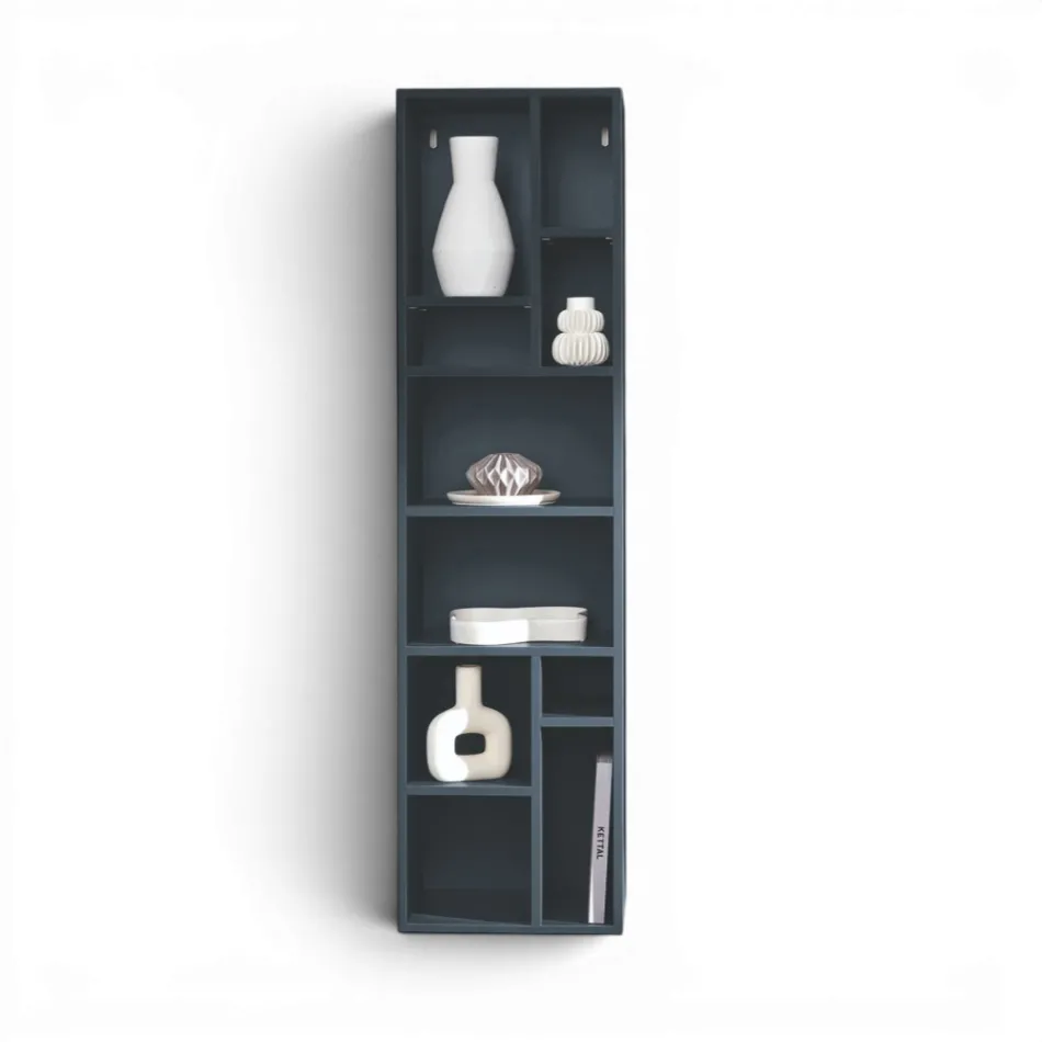 Librería vertical en varios acabados, fabricada en Italia - Siviglia viadurini