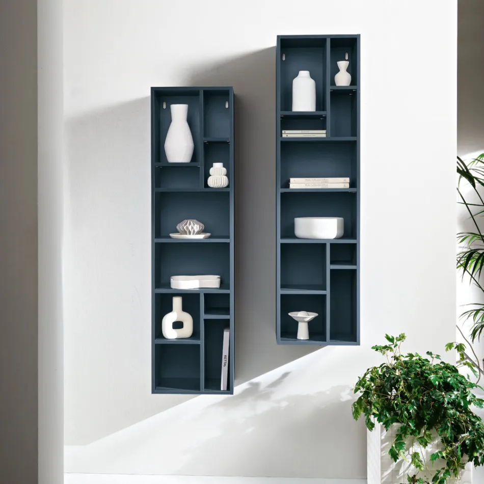 Librería vertical en varios acabados, fabricada en Italia - Siviglia viadurini