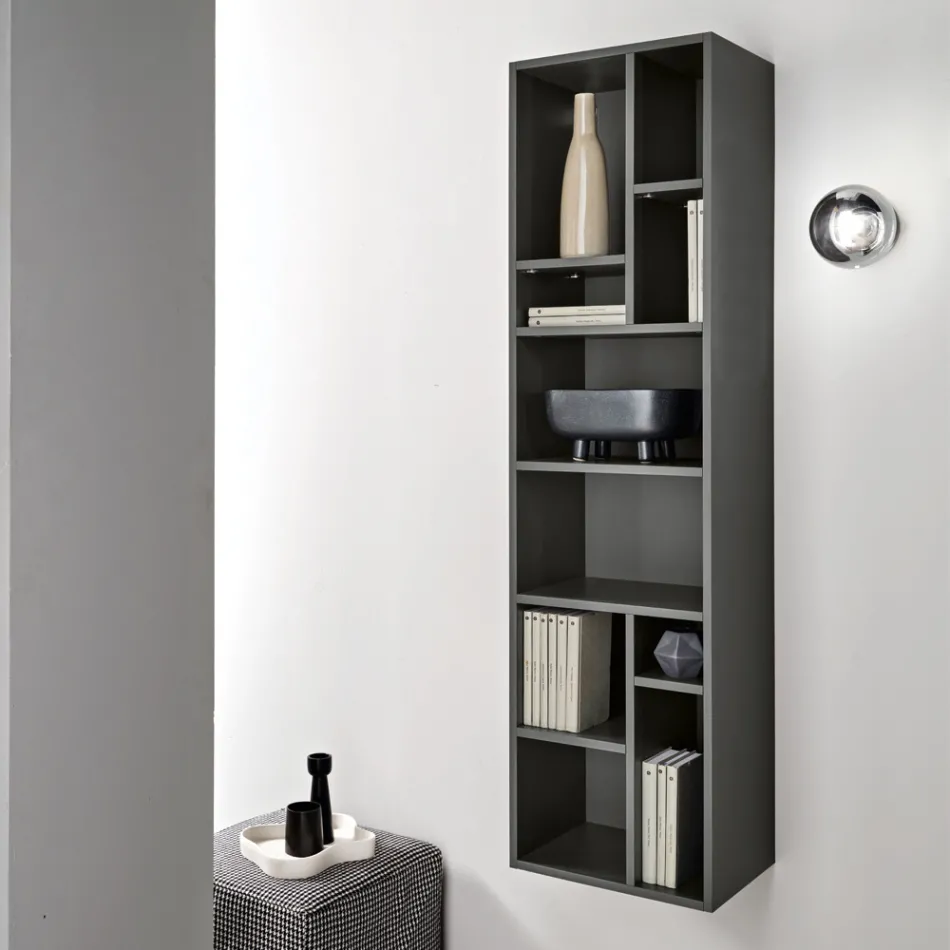 Librería vertical en varios acabados, fabricada en Italia - Siviglia viadurini