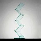 Librería vertical de vidrio transparente para salón independiente - Brugo viadurini