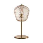 Lámpara de mesa grande de cristal veneciano, varios colores, fabricada en Italia - Elisia viadurini