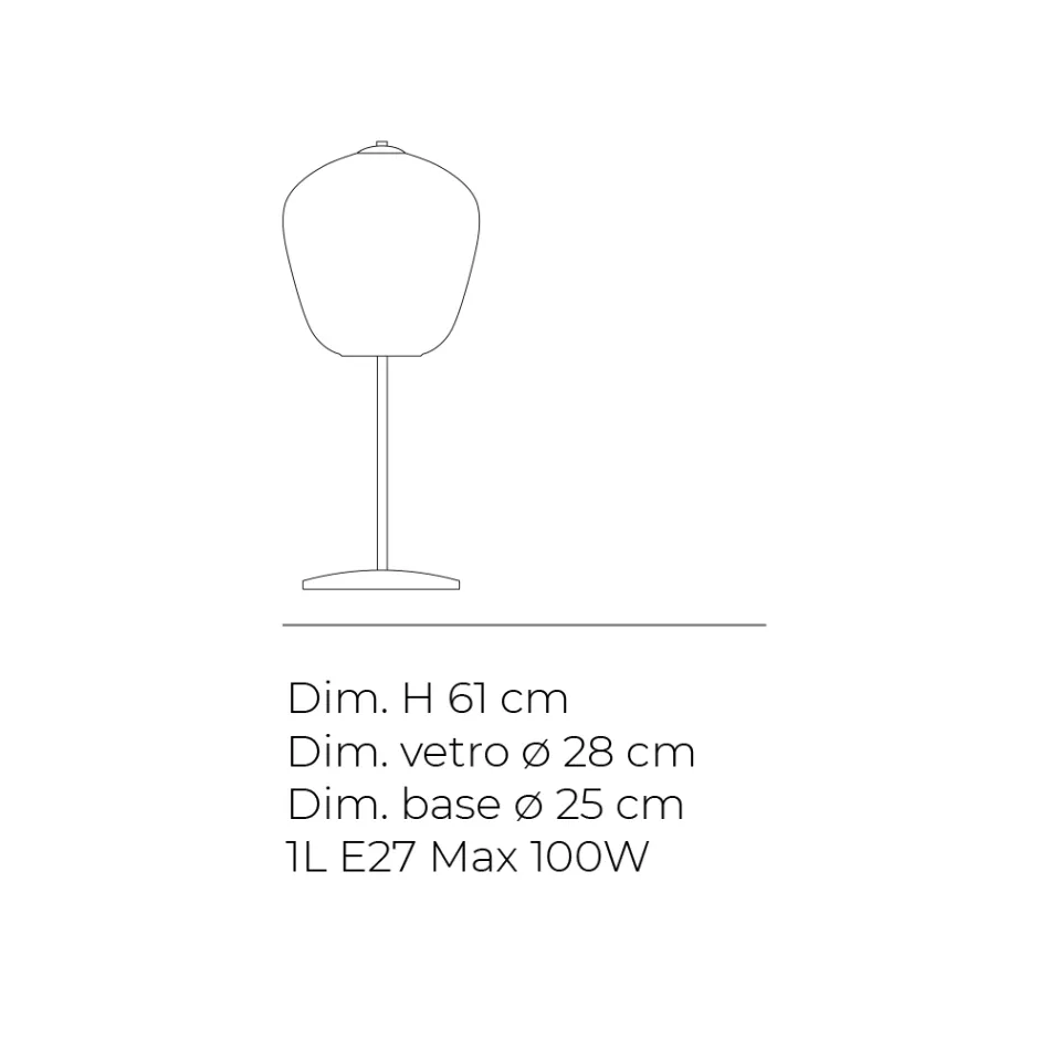 Lámpara de mesa grande de cristal veneciano en varios colores, fabricada en Italia - Elisia viadurini