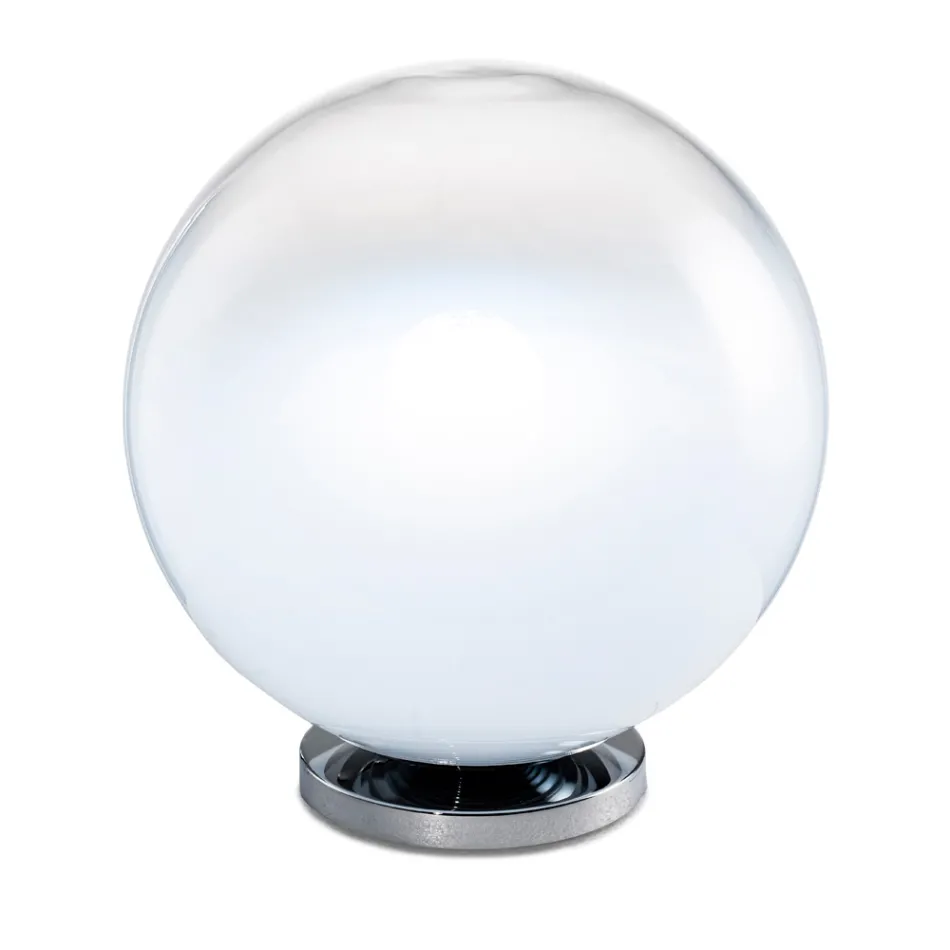 Lámpara de mesa Isotta de cristal y metal en dos tamaños, fabricada en Italia. viadurini