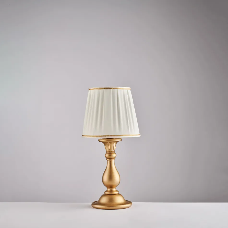 Lámpara de madera con pantalla fabricada en Italia para decoración de interiores - Siena viadurini