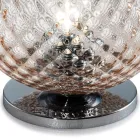 Lámpara de mesa pequeña de cristal soplado a mano, fabricada en Italia - Elisia  viadurini