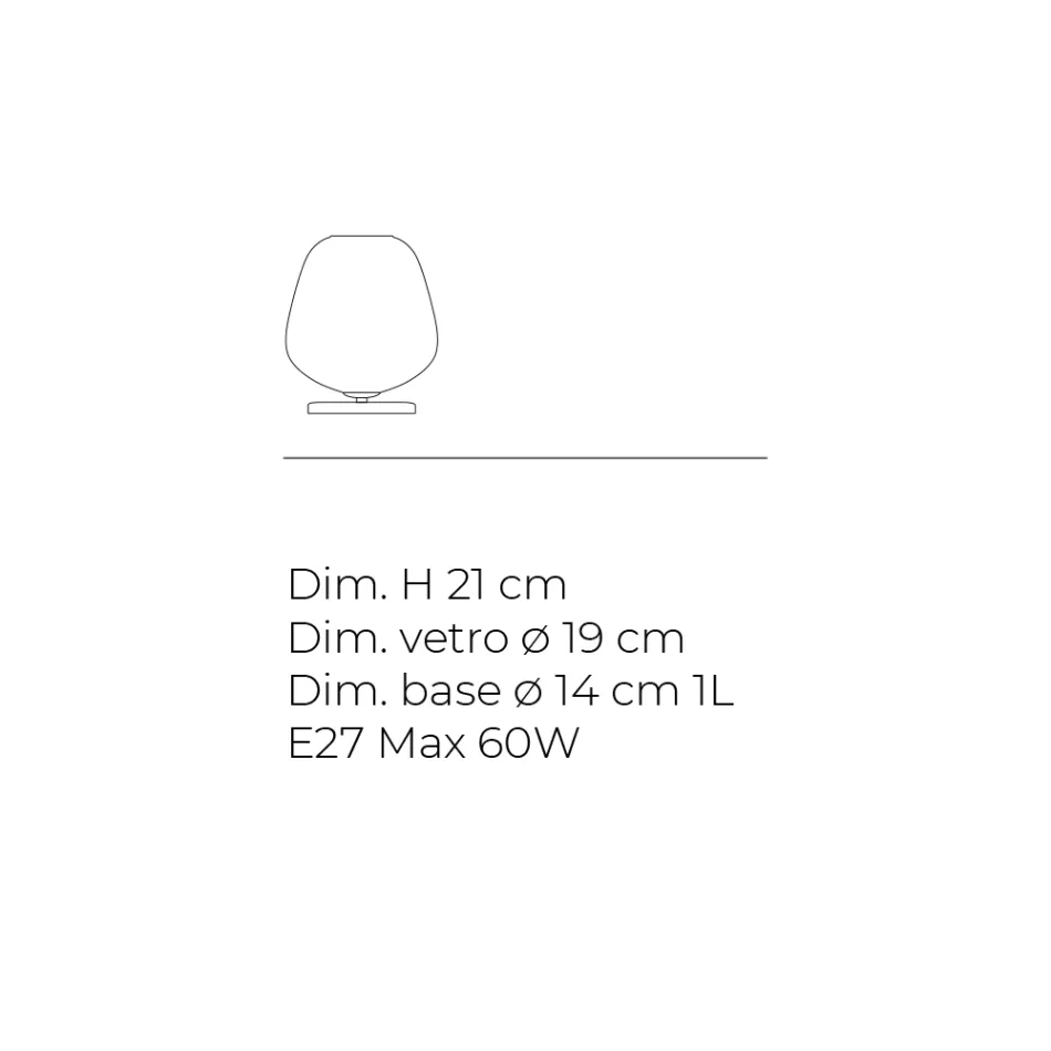 Lámpara de mesa pequeña de cristal soplado a mano, fabricada en Italia - Elisia  viadurini