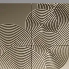 Aparador de 5 puertas en MDF lacado con decoración grabada y acabada a mano - Cangrejo viadurini