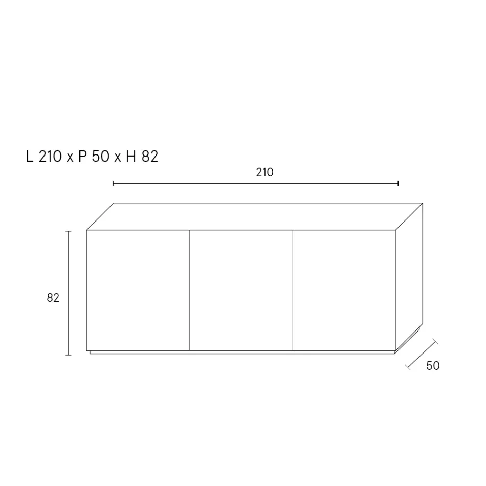 Aparador con 3 puertas y 3 estantes interiores, decoración de aluminio fundido - Scorpion viadurini